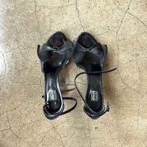 Vintage Armani Collezioni Leather Bow tie heels Sz 36.5